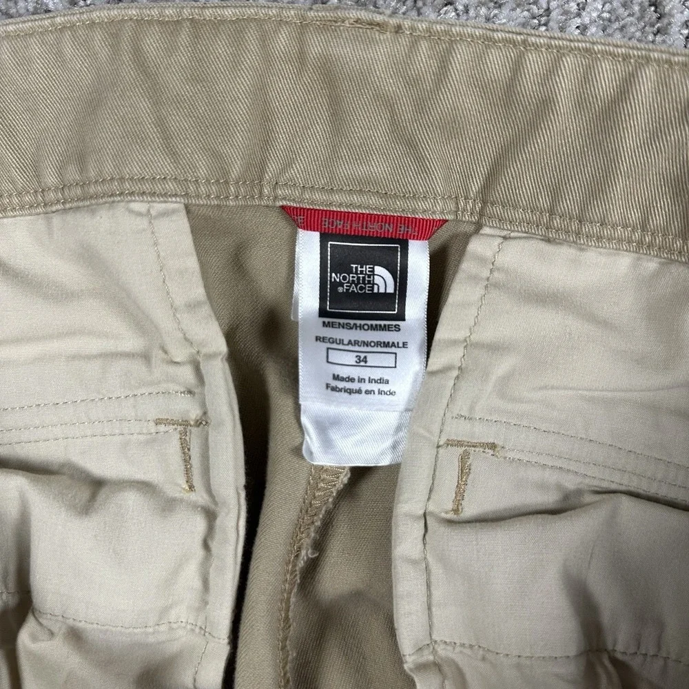 The North‎ Face Mens 34 Cargo Khaki Pants Cotton Twill Straight Leg RN61661